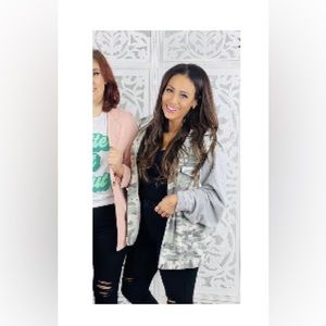 Like Love Camo/Gray Contrast Hoodie Jacket